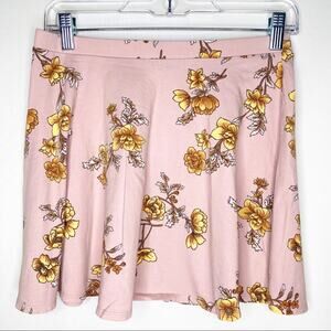 Forever 21 Pink Floral A-line Skirt Size Medium